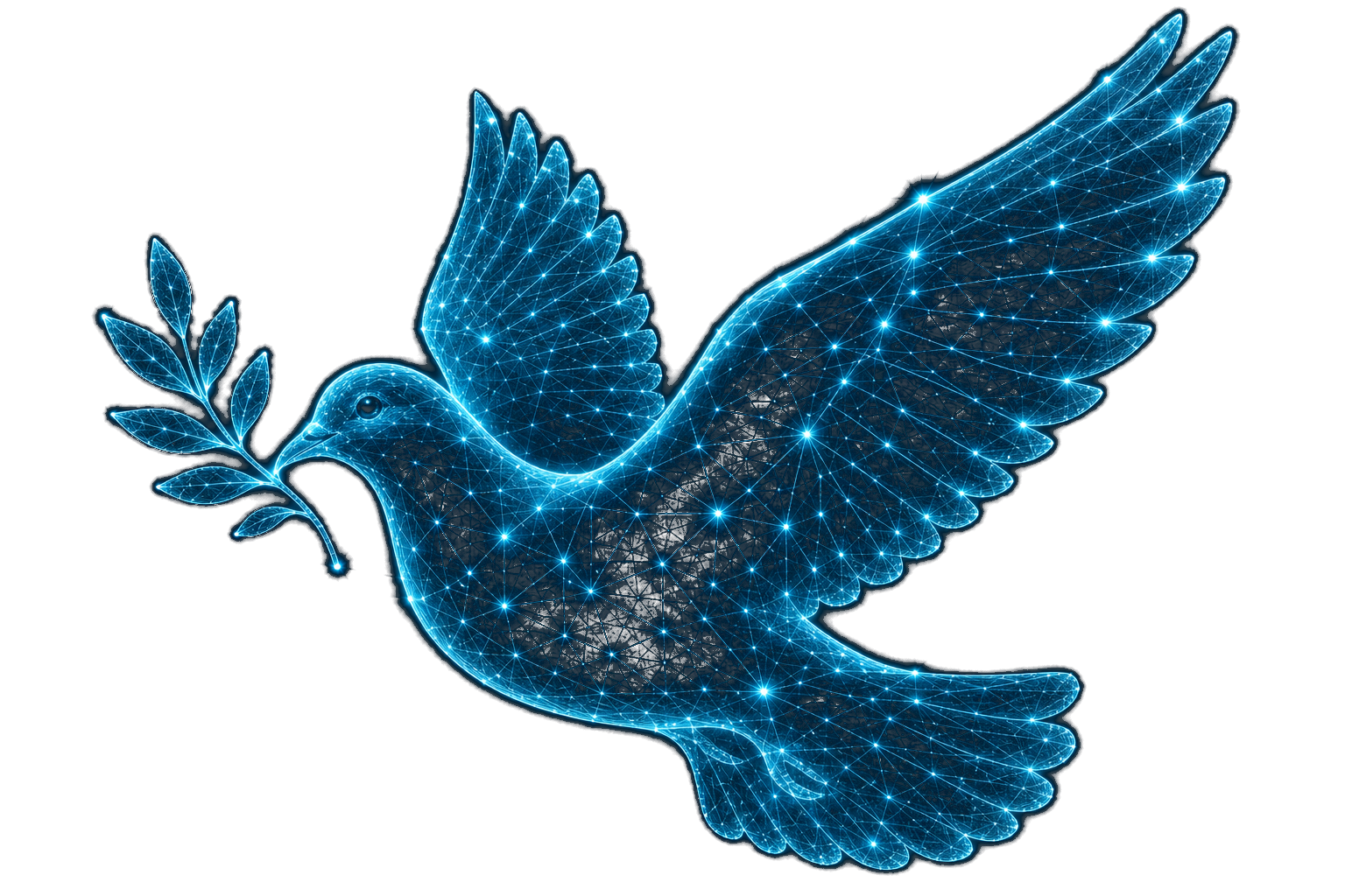 Digital dove with olive branch